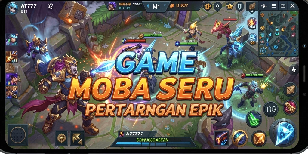 Screenshot gameplay AT777 menampilkan pertarungan epik antar tim.