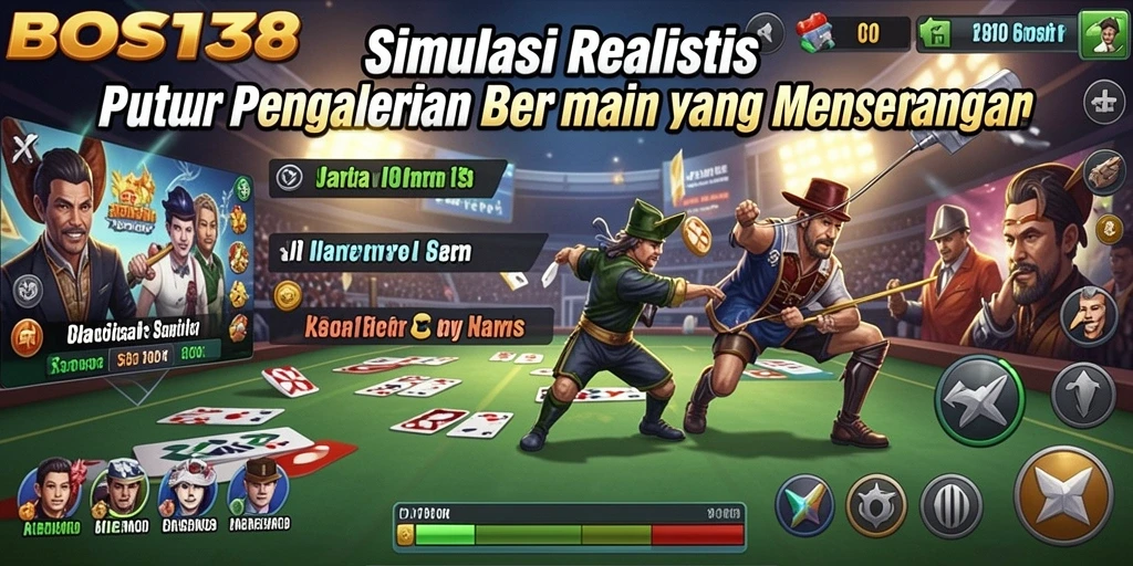 Tangkapan layar utama BOS138 menampilkan aksi seru dalam gameplay Simulation.