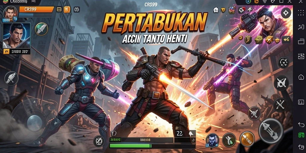 Tangkapan layar utama CRS99 menampilkan aksi mendebarkan dari gameplay yang intens.