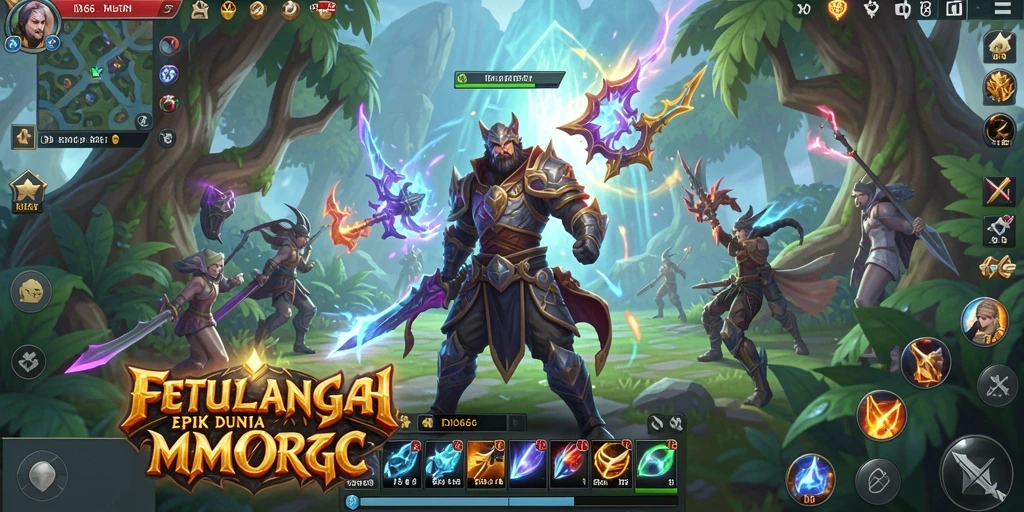Gameplay mendebarkan di dunia MMORPG ID66 yang luas.