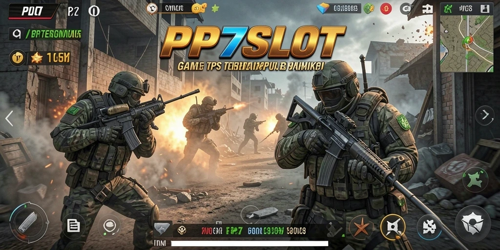Screenshot utama PP7SLOT menampilkan aksi seru gameplay TPS.