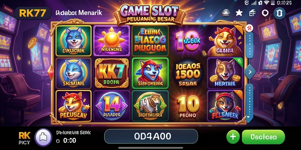 Tampilan gameplay Slot yang menarik dan penuh warna di RK77.