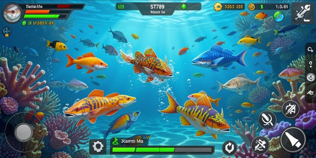 Tampilan gameplay ST789 yang seru dengan aksi menembak ikan.