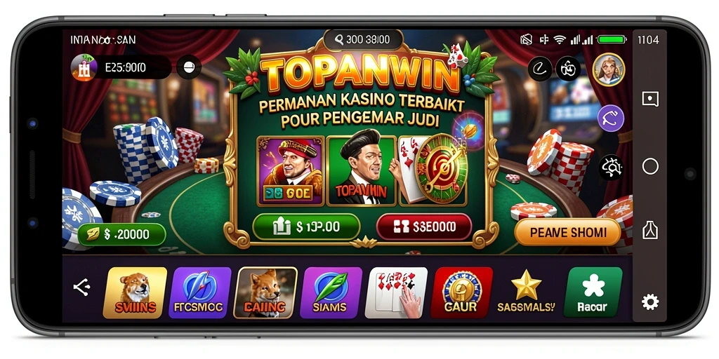Tampilan gameplay menarik dari TOPANWIN dengan desain Kasino yang memukau.