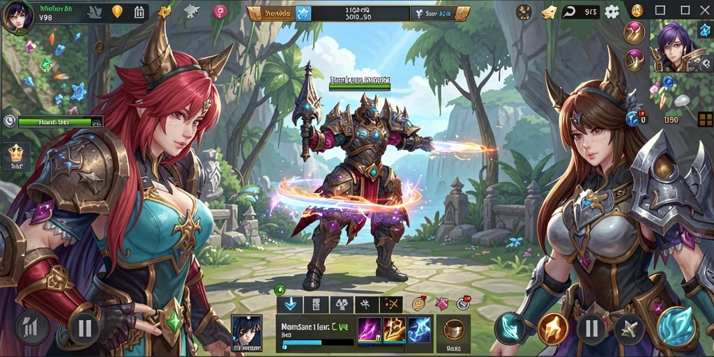 Tampilan yang menawan dari gameplay V98 dalam dunia MMORPG.
