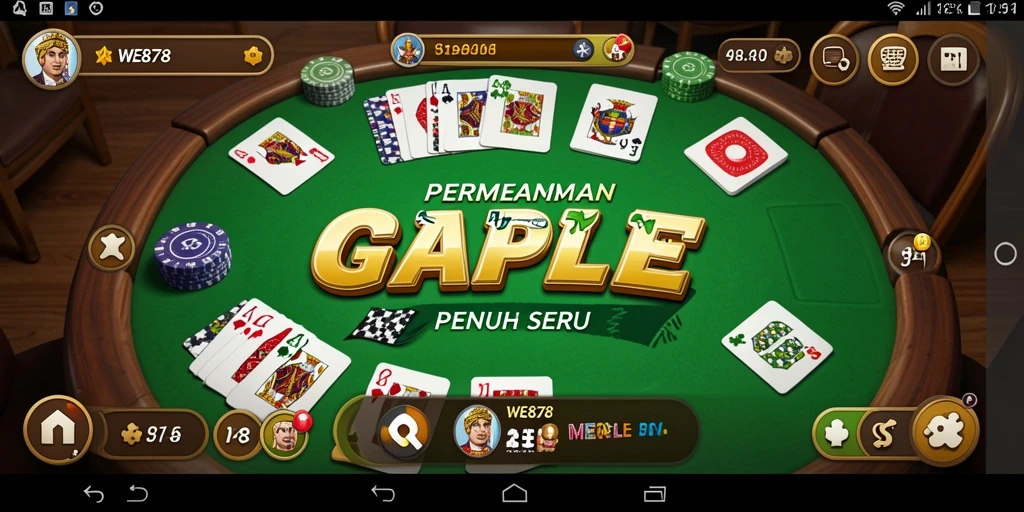 Screenshot permainan Gaple WE878 yang seru dan interaktif.